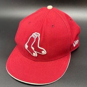 New Era Boston Red Sox Red Cap with White Accents Sz 8